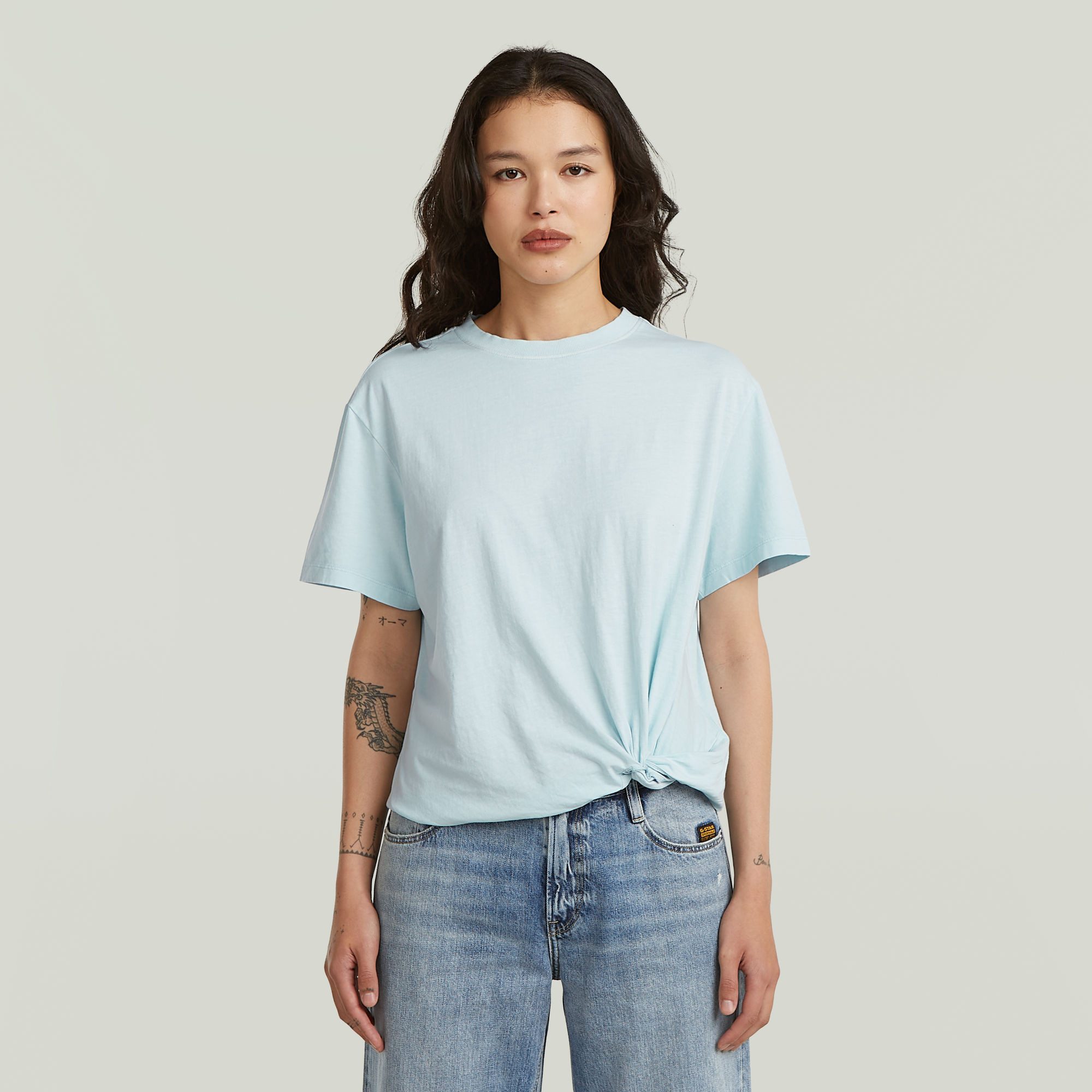 G-STAR T-Shirt Relaxed Knot mit Knotendetail, Rundhalsform