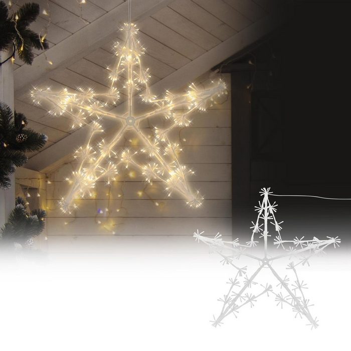 ECD Germany Weihnachtsfigur LED-Stern mit 320 warmweißen LEDs aus Metall (kein Set kein Set) Effiziente LED Leuchtmittel