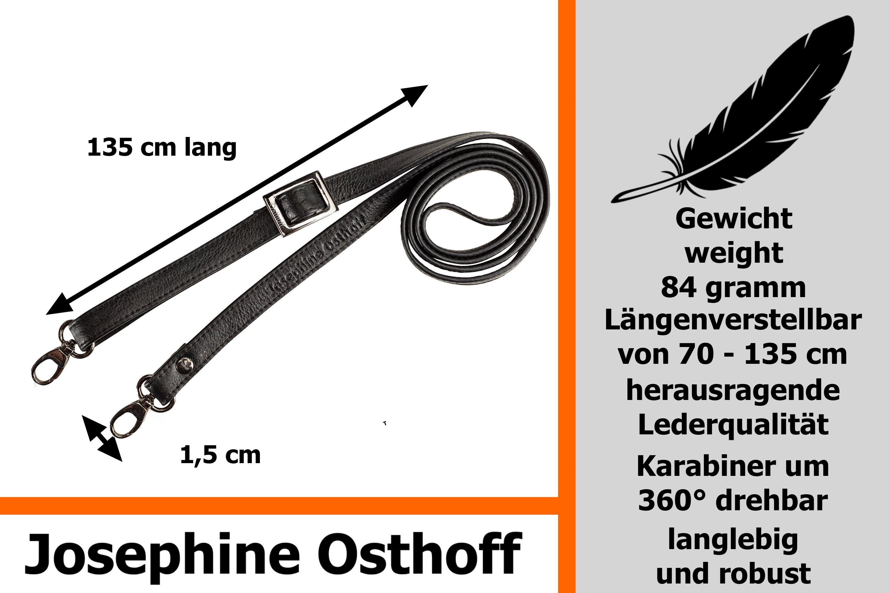 Josephine Osthoff Schulterriemen Schulterriemen 1,5 cm schwarz/anthrazit