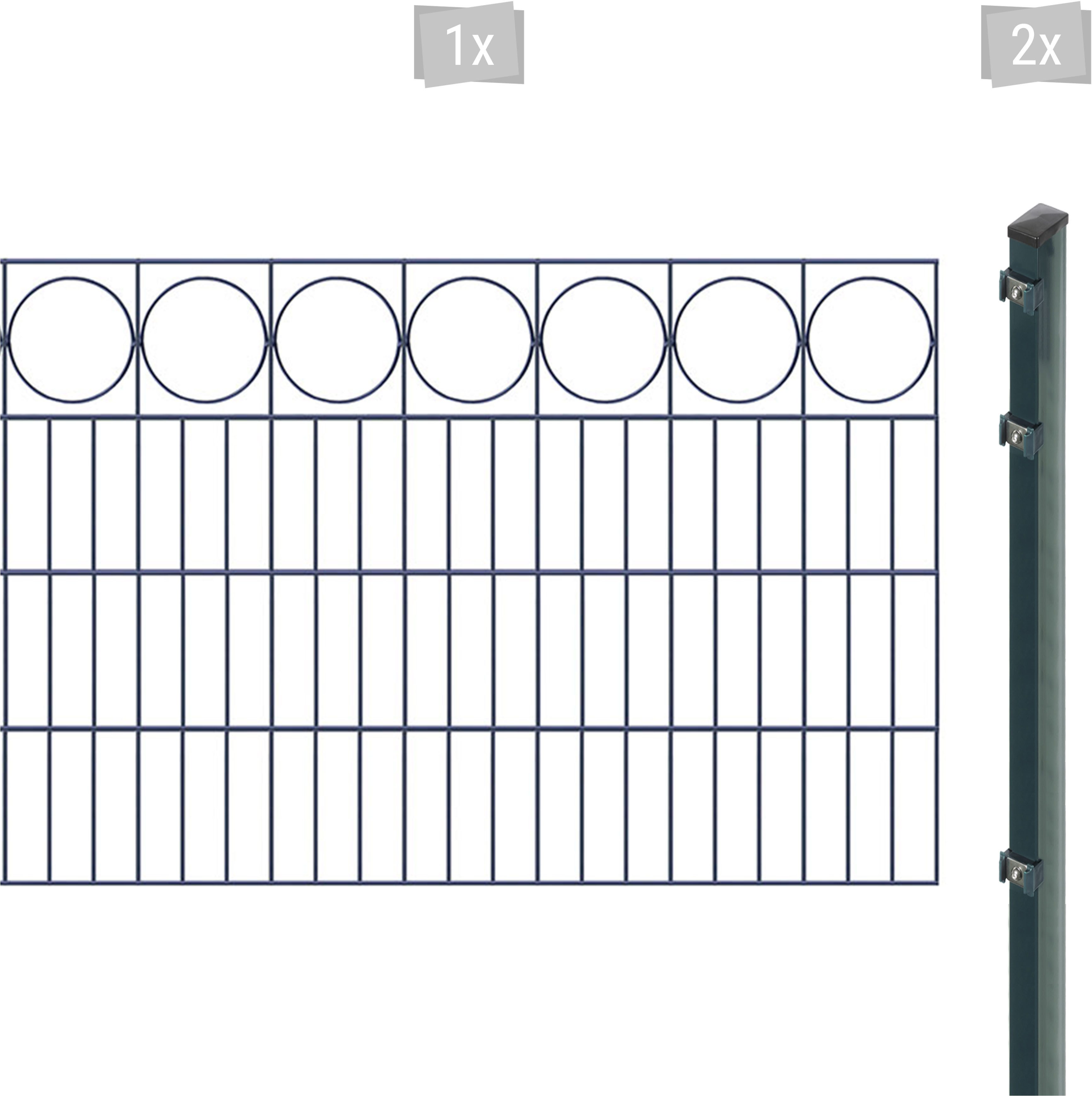 Arvotec Doppelstabmattenzaun EXCLUSIVE 80 zum Einbetonieren "Ring" mit Zierleiste, (Set, 3-St), Zaunhöhe 80 cm, Zaunlänge 2 - 60 m