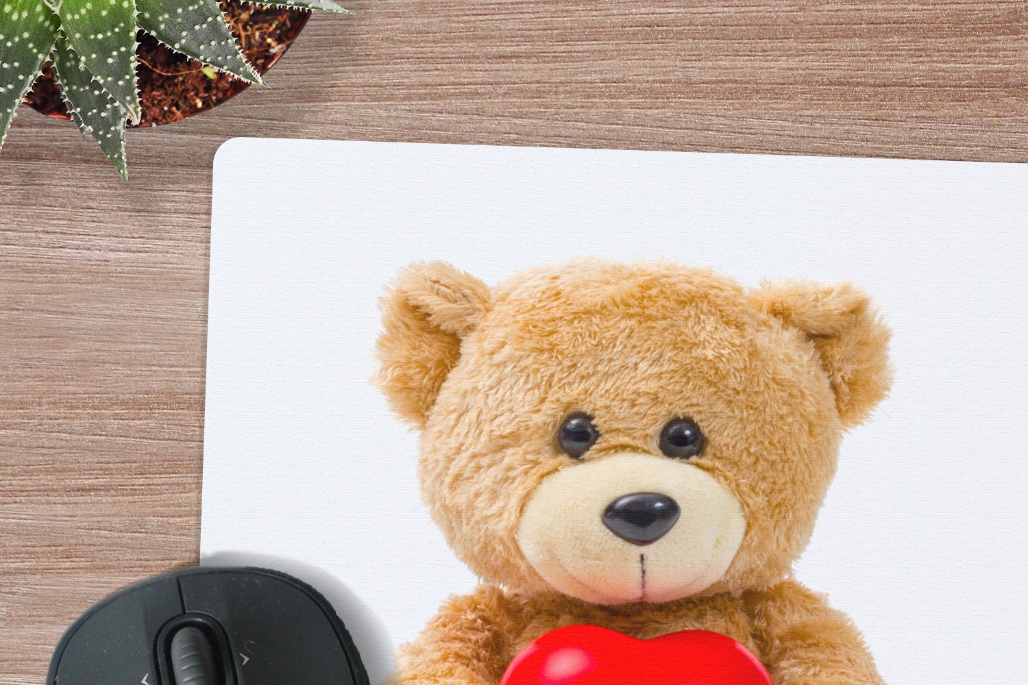 MuchoWow Mauspad Ein Teddybär zum Valentinstag (1-St), Büro für Tastatur und Maus, Mousepad Gaming, 40x30 cm