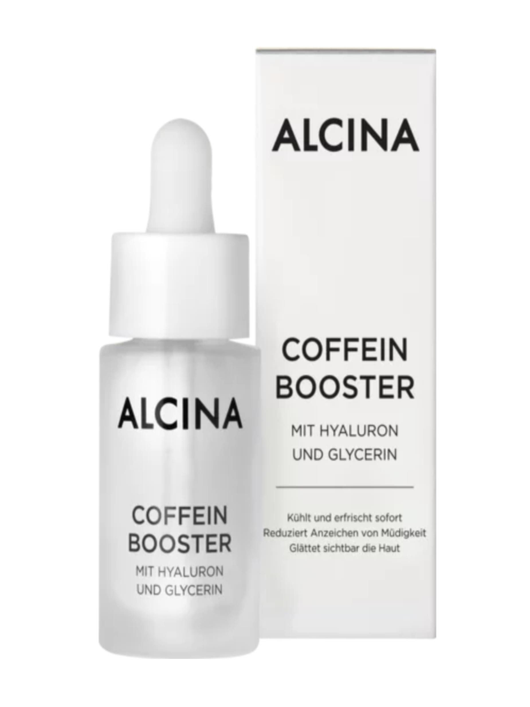 ALCINA Gesichtsserum ALCINA Coffein Booster mit Hyaluron und Glycerin (15 ml) Packung