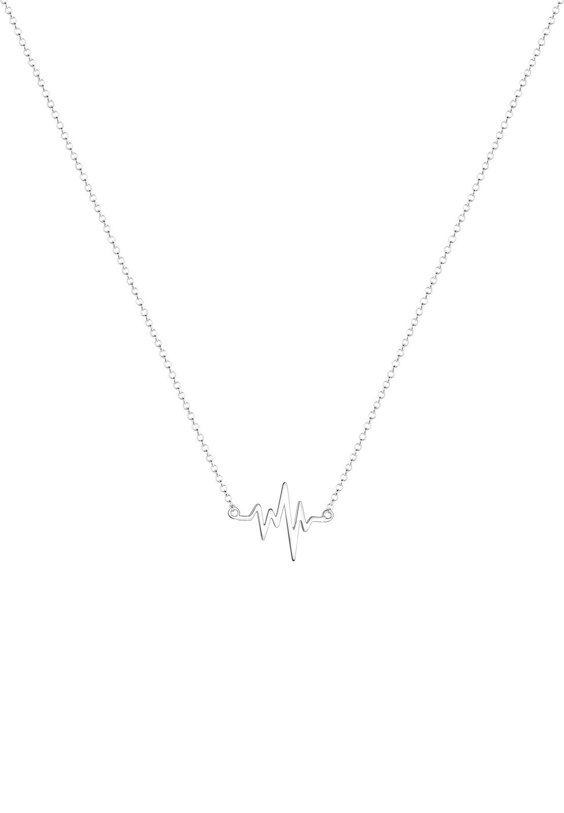Elli Kette mit Anhänger Herzschlag Anhänger Liebe 925 Silber, Herzschlag günstig online kaufen