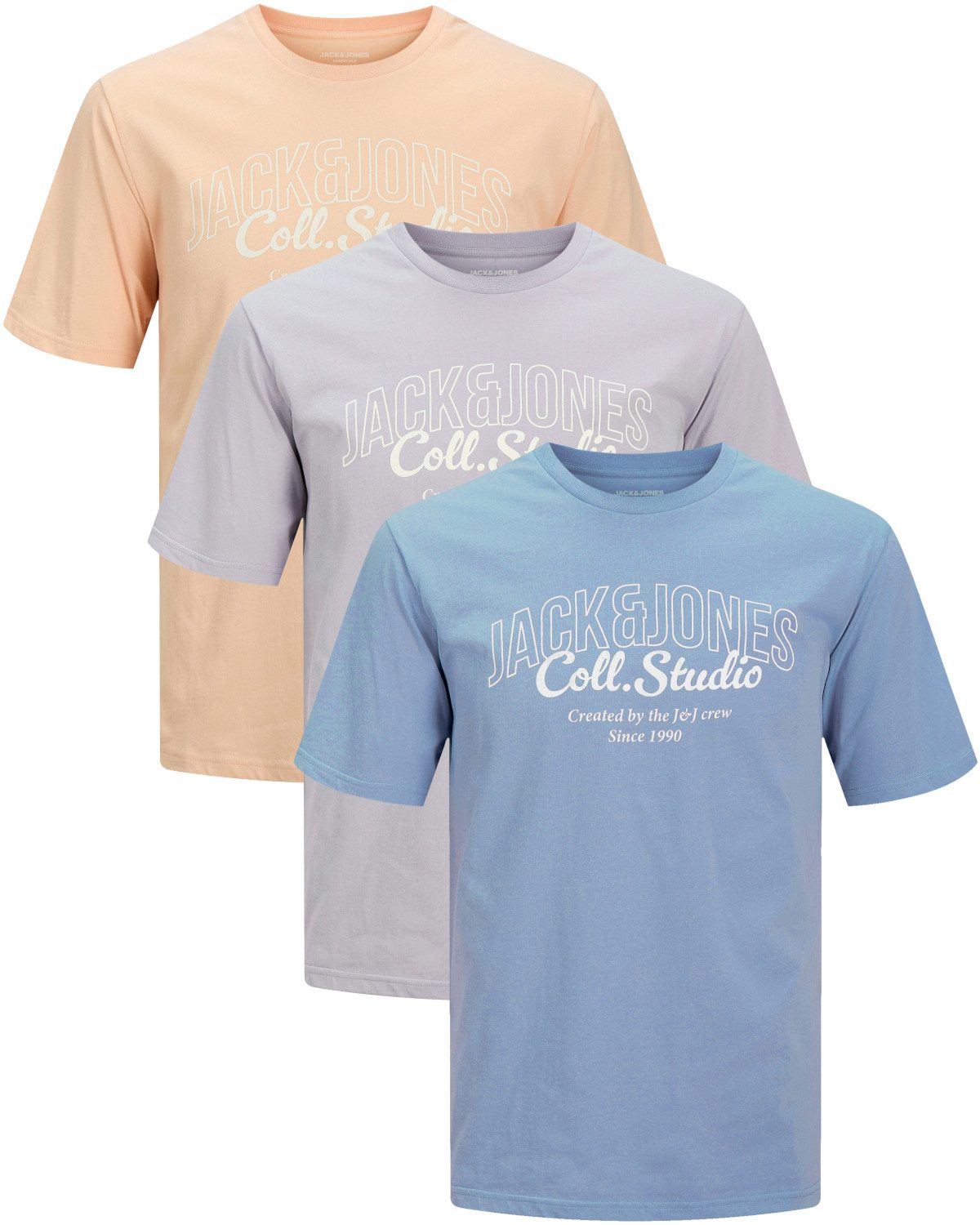 Jack & Jones Print-Shirt (Spar-Set, 3er-Pack) 3er-Pack Jack & Jones Herren Logo-Print T-Shirts