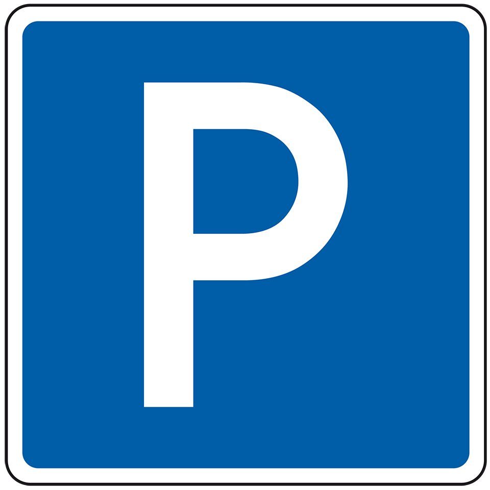 Parkplatzschild „Kunden mit Pfeil geradeaus“
