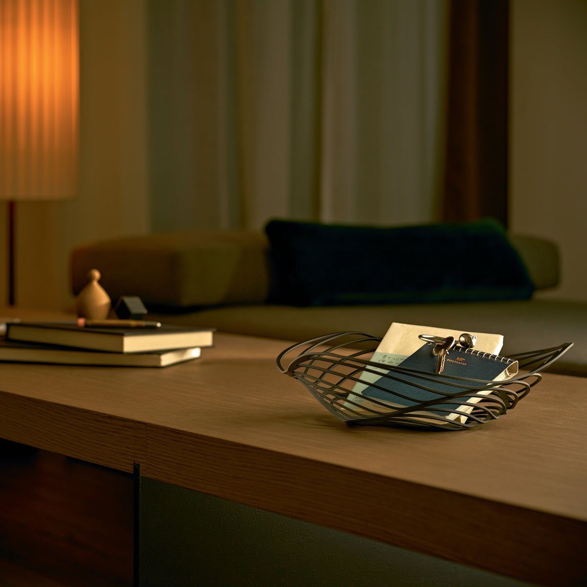 Alessi Schale Trinity in Schwarz; Obstschale / Ablageschale / Dekoschale, Edelstahl