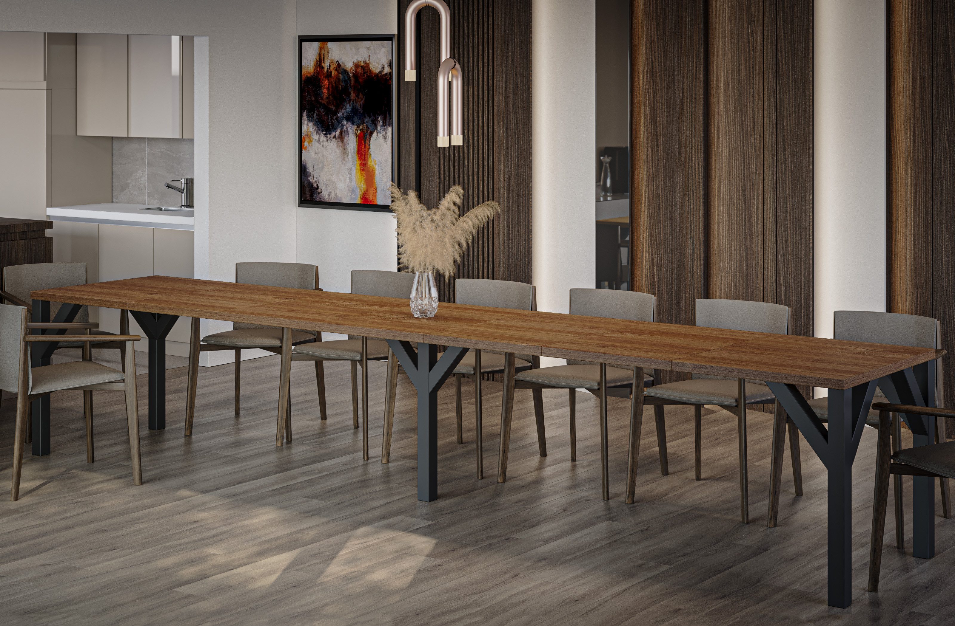 Endo-Moebel Kulissen-Esstisch XXL Dunaj 130-405cm ausziehbar erweiterbar ex günstig online kaufen