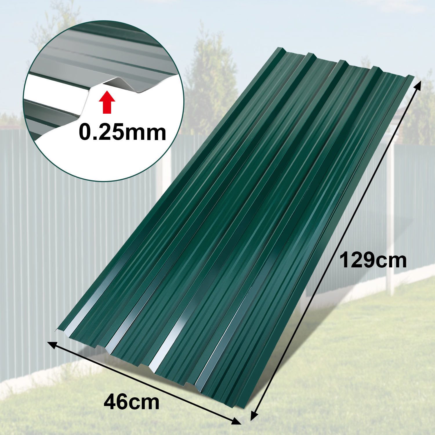 Clanmacy Trapezblech Trapezblech 36er Set Profilblech Trapezblech mit Handschuhe 21m², 129x46x0.25 mm (Set 36-St) UV-Schutz, Wasserfest, Wetterfest, Rostresistent, Korrosionsbeständig