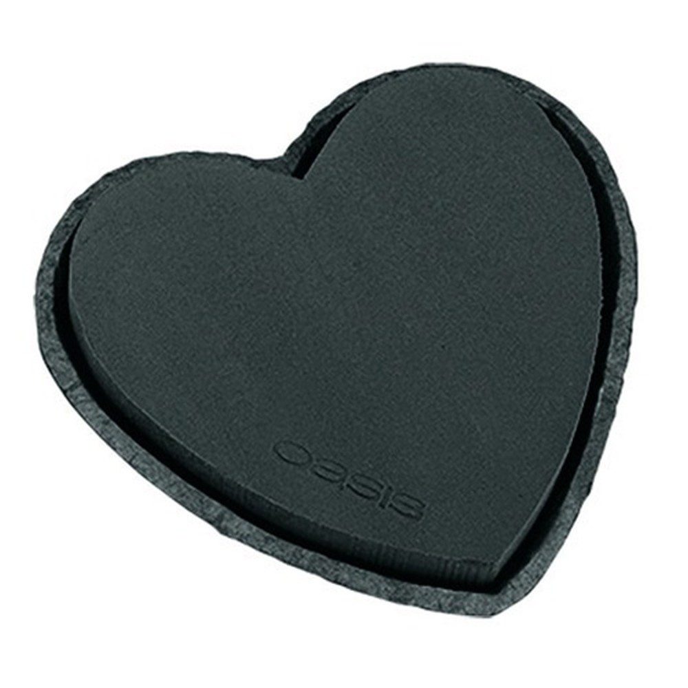 Bastelnaturmaterial Steckschaum Herz in Schwarz 33cm - Dekoherz 2er-Set für Hochzeit