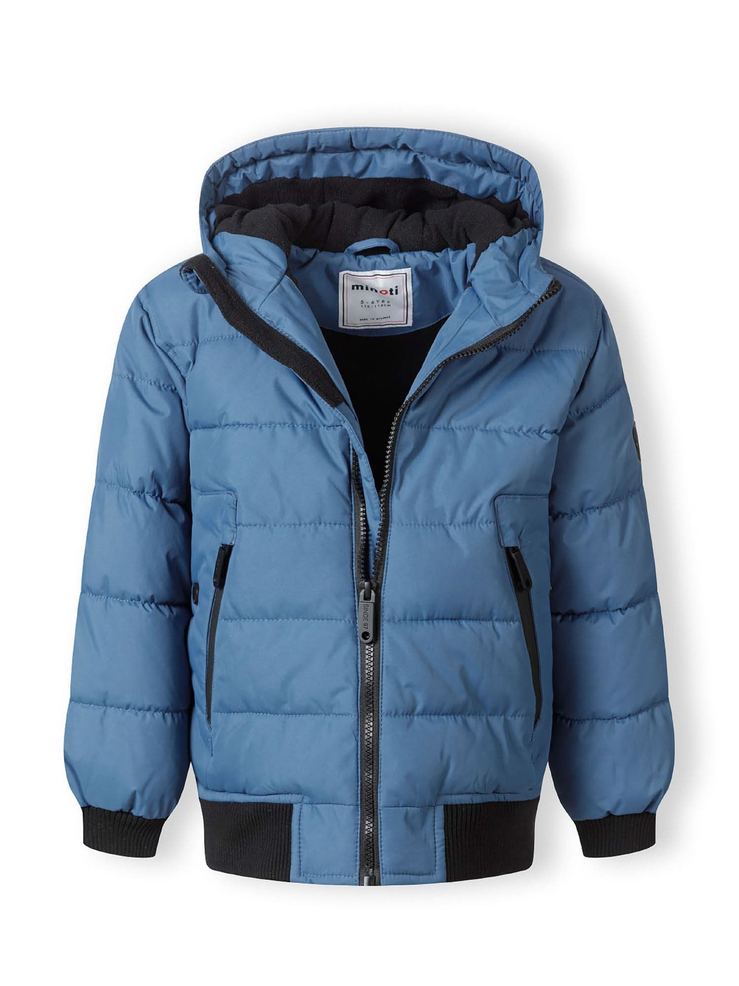 MINOTI Winterjacke Jungensteppjacke mit Reißverschlusstaschen und Kapuze klassische Jacke mit Kapuze, mit Kapuze