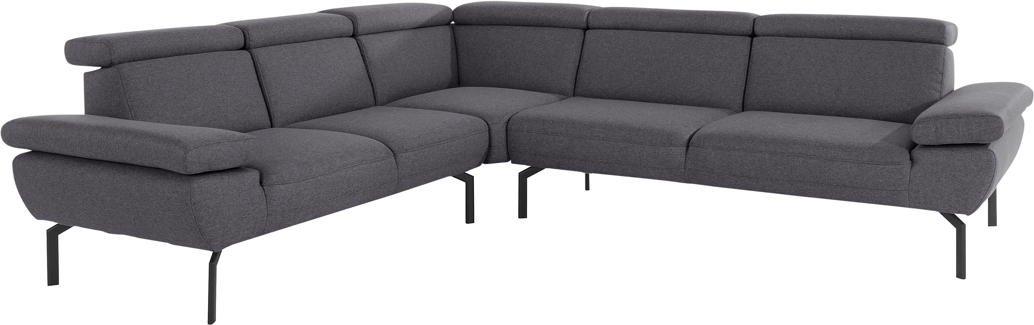 Luxus-Microfaser Ecksofa mit Lederoptik wahlweise Places of in Trapino Rückenverstellung, Style Luxus,