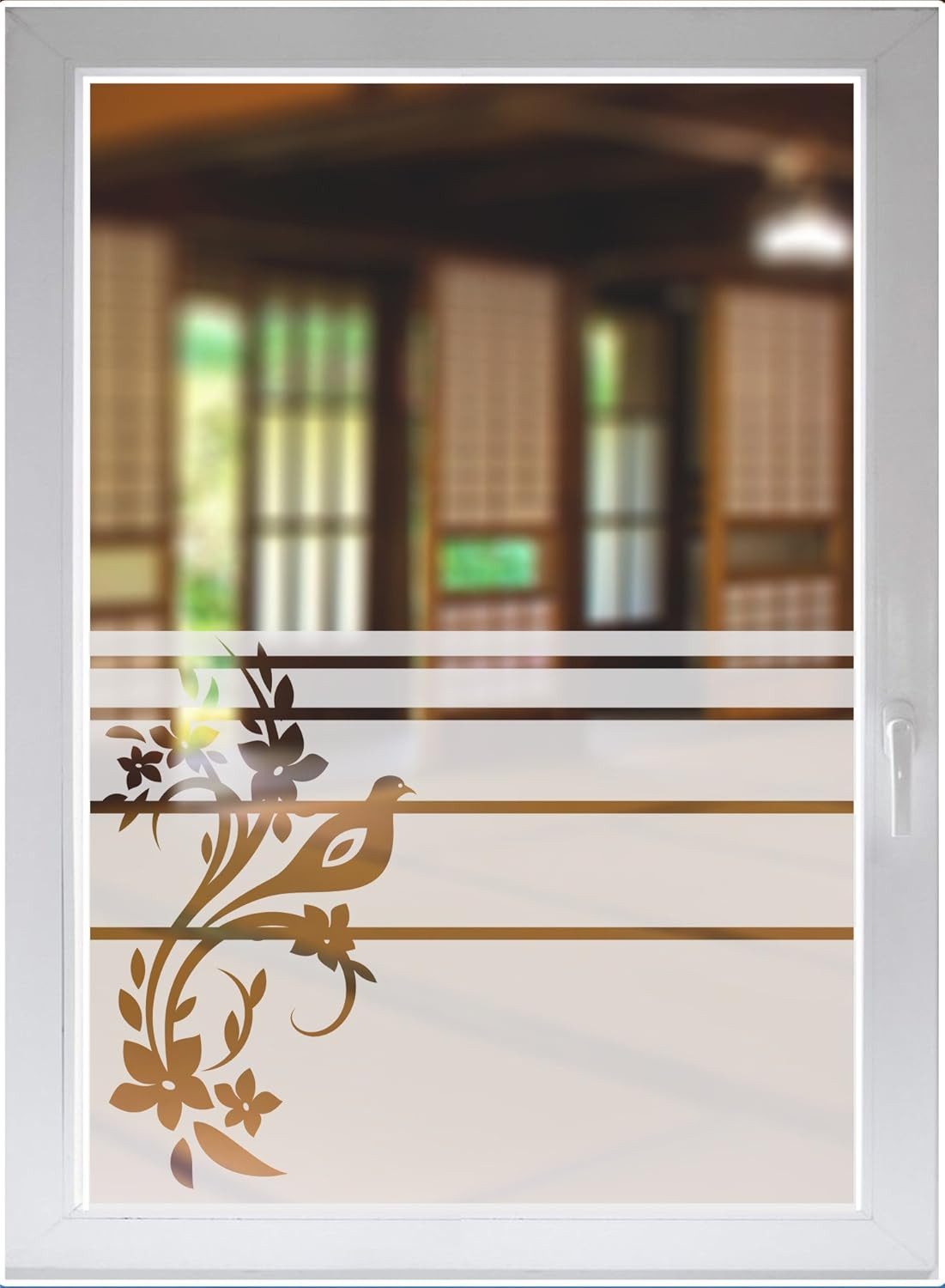 Fensterfolie FloraDekor Satin – Elegante Sichtschutzfolie für Dusch & Fenster
