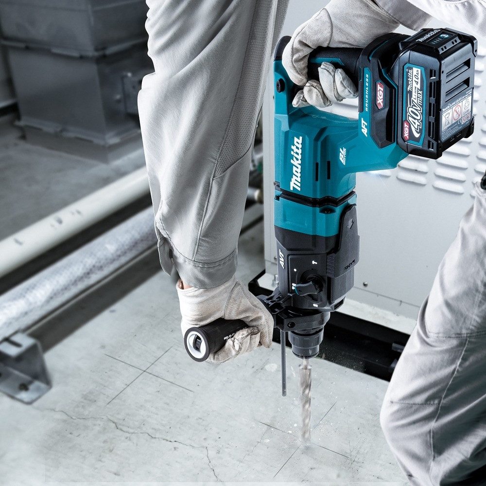 Makita Akku-Kombibohrhammer, 40 V, max. 980 U/min, Kombihammer XGT, HR007GM201, 40V, 28 mm, SDS-PLUS, 2 x 4 Ah Li-Ion