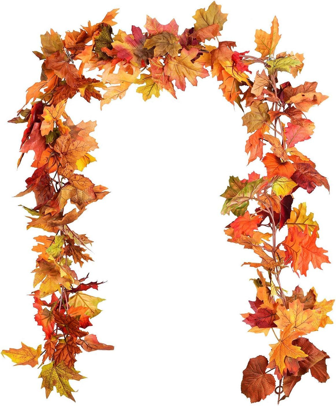 Kunstranke Herbst Girlande Ahornblätter, Ahornblatt Kürbis Herbstkranz, Sorvyzxn, Halloween Girlande Dekorationen für Tisch Kamin Fenster Außenbereich
