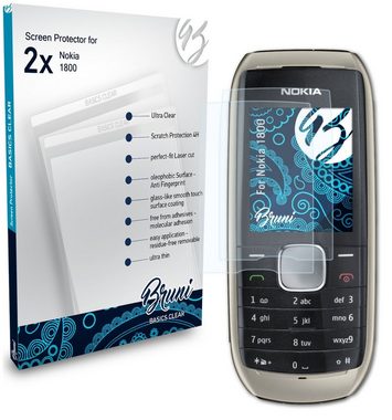 Bruni Schutzfolie Glasklare Displayschutzfolie für Nokia 1800, (2 Folien), praktisch unsichtbar