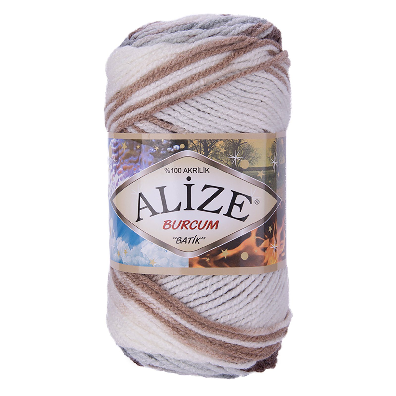 Thumbnail - Alize 500g Strickgarn ALIZE BURCUM Batik Wolle Winter Handstrickgarn Effektgarn, 1050 m, 5742