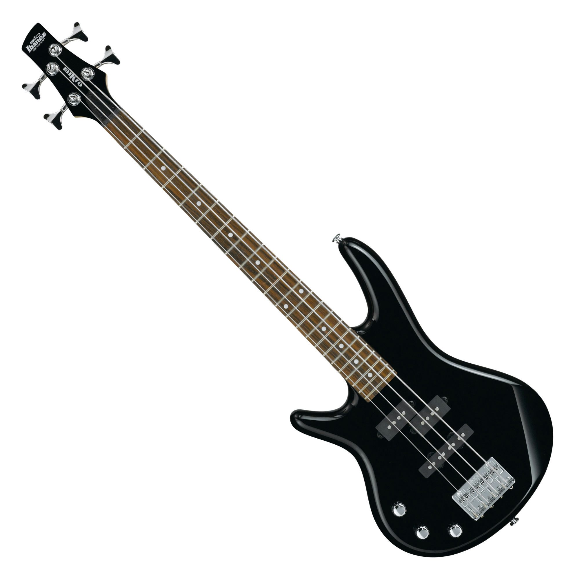 Ibanez E-Bass Gio miKro GSRM20L-BK Black, Short Scale Mensur und verchromte Hardware