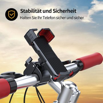 DOPWii Motorrad-Telefonhalterung, 360° drehbare Autohalterung, Schwarz/Rot Handy-Halterung