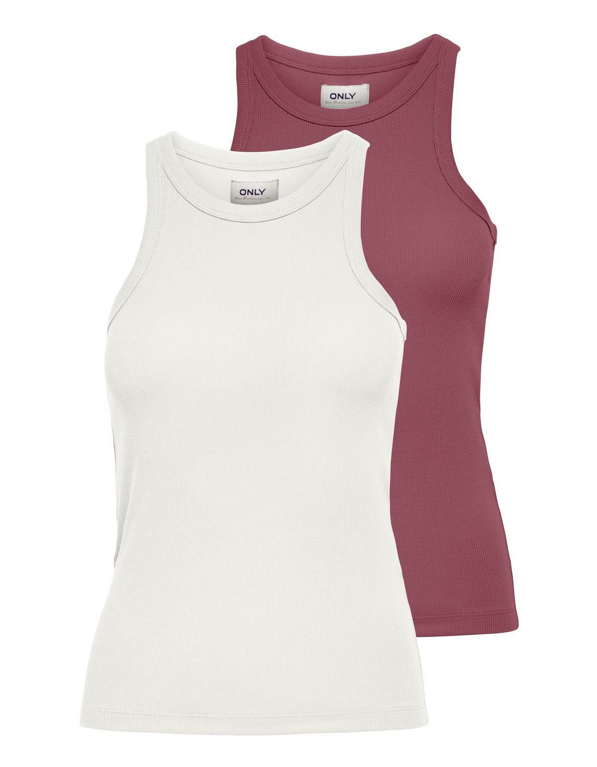 ONLY Tanktop ONLLINDSAY TANK TOP 2 PACK (Packung, 2-tlg) Baumwollmischung günstig online kaufen