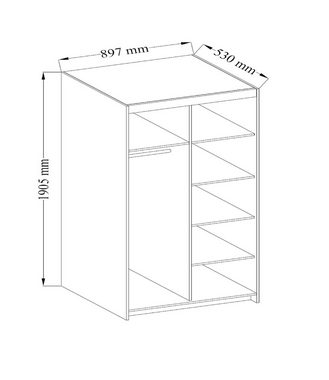 Küchen-Preisbombe Drehtürenschrank Elena 2-türig Kleiderschrank Wäscheschrank Schrank Weiss matt