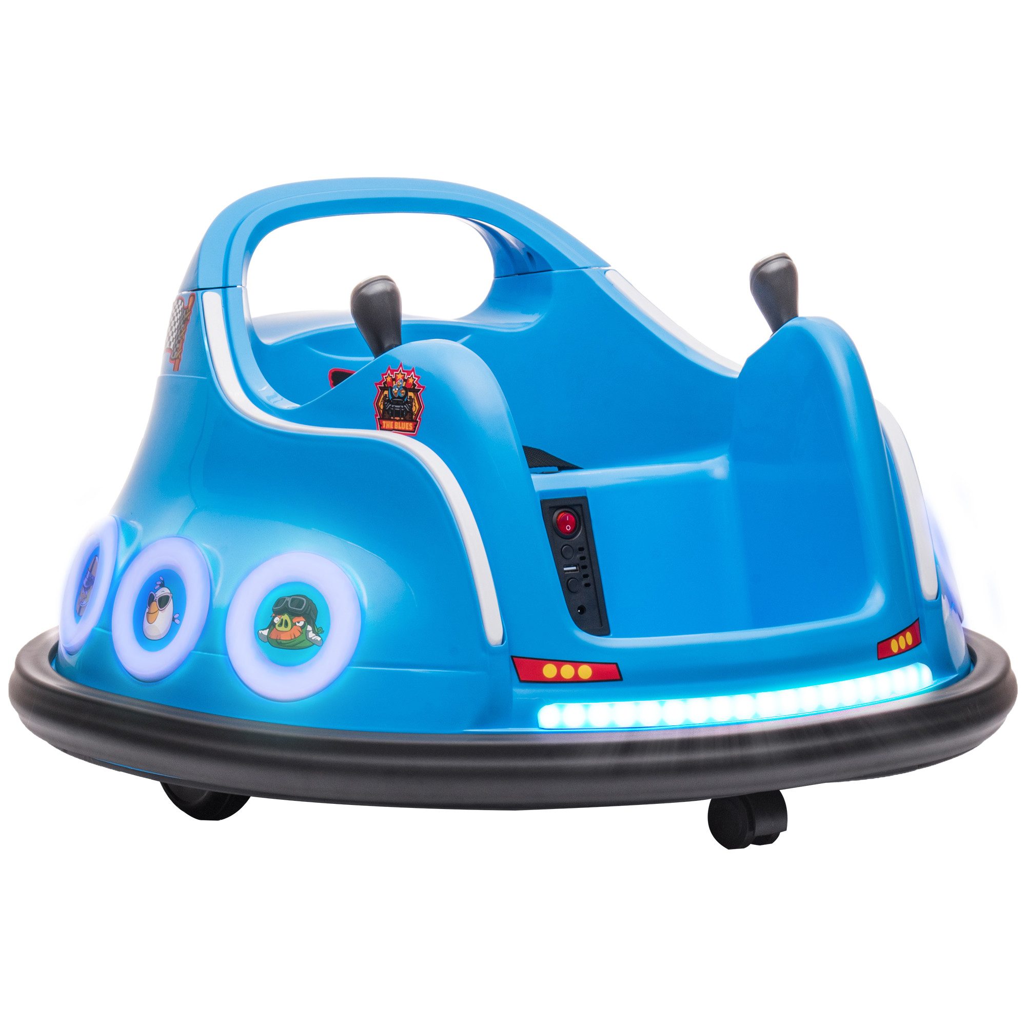 FELIXLEO Elektroläusekamm Kinder-Autoscooter, 360°-Drehung, 3-5 Jahre, Fernbedienung, Musik