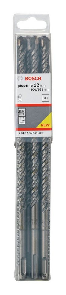 Thumbnail - BOSCH Universalbohrer, (10 Stück), SDS plus-5 Hammerbohrer, 12 x 200 x 265 mm - 10er-Pack