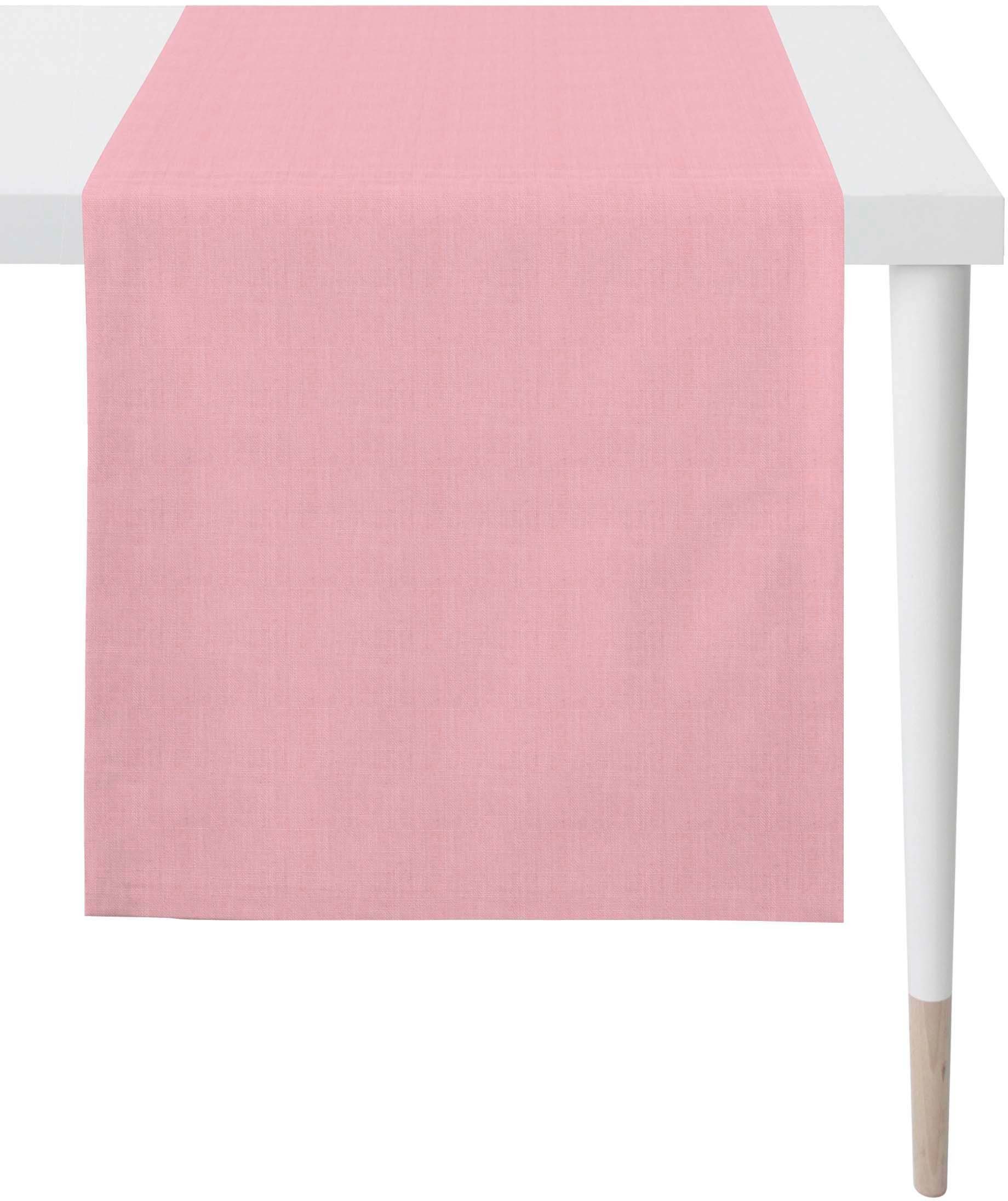 rosa Tischläufer APELT Arizona, Leinenoptik (1-tlg), Uni-Basic