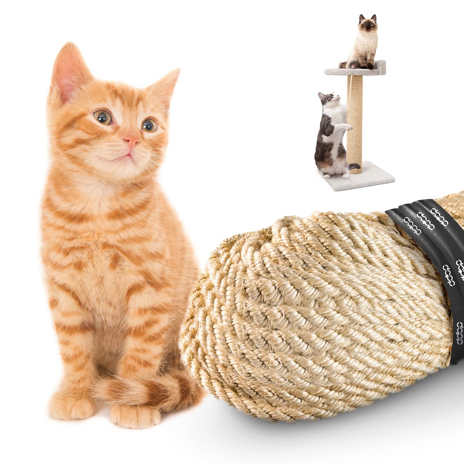 DQ-PP DQ-PP SISALSEIL, 10 m, 6-10 mm stark, Natürliches Sisal, Kratzseil DI günstig online kaufen