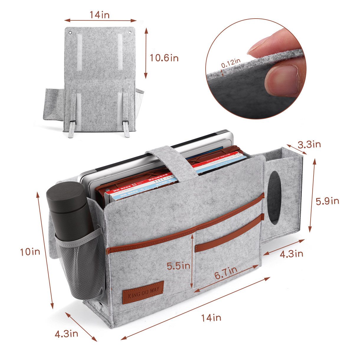 NASUM Aufbewahrungsbox Bedside Storage Bag Grau, günstig online kaufen