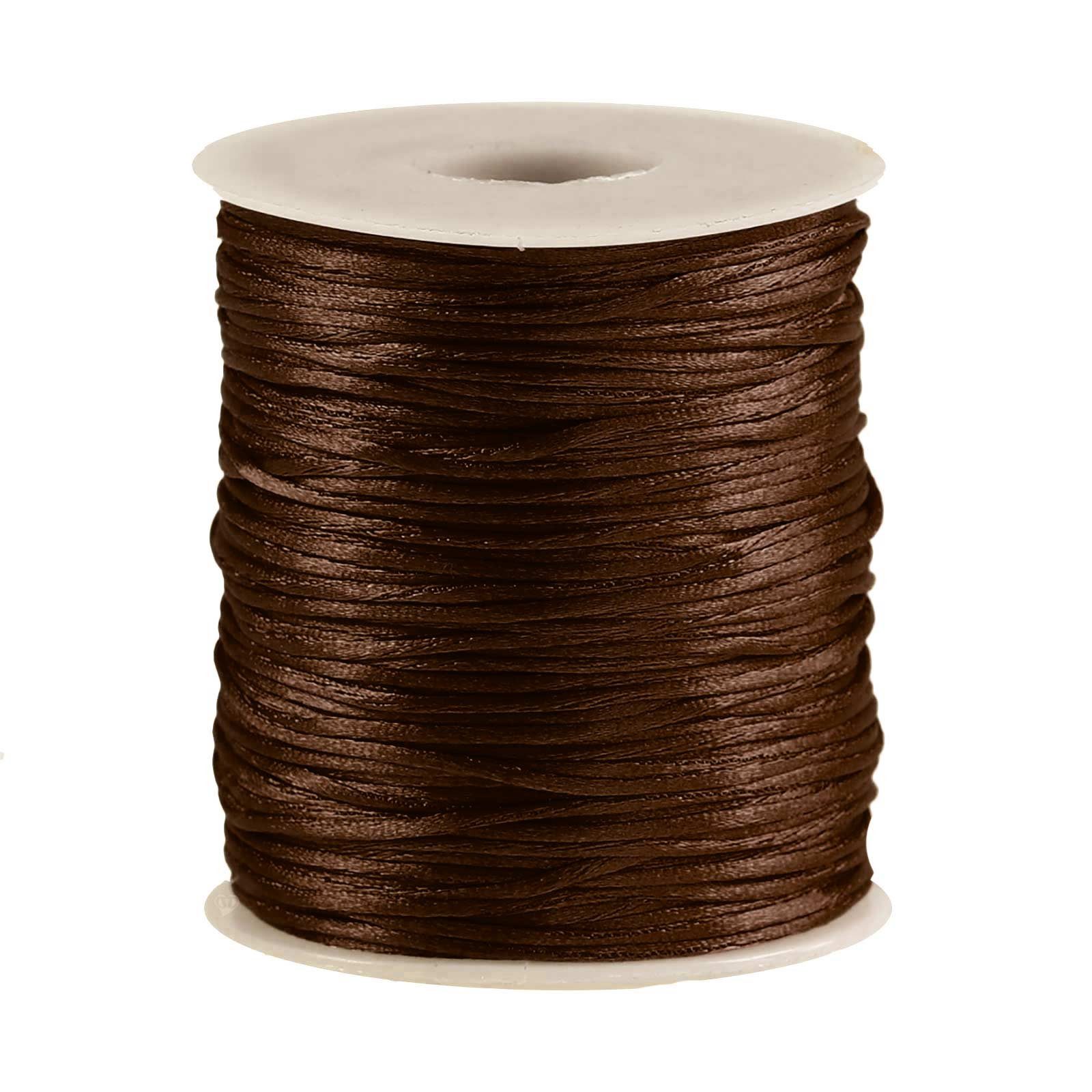 maDDma Kordel Satinschnur 80m x 1mm Flechtschnur Kumihimo Bastelschnur, kaffeebraun