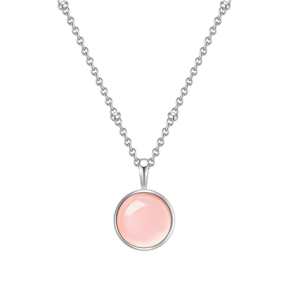 Glanzstücke München Silberkette silber, mit Rosenquarz