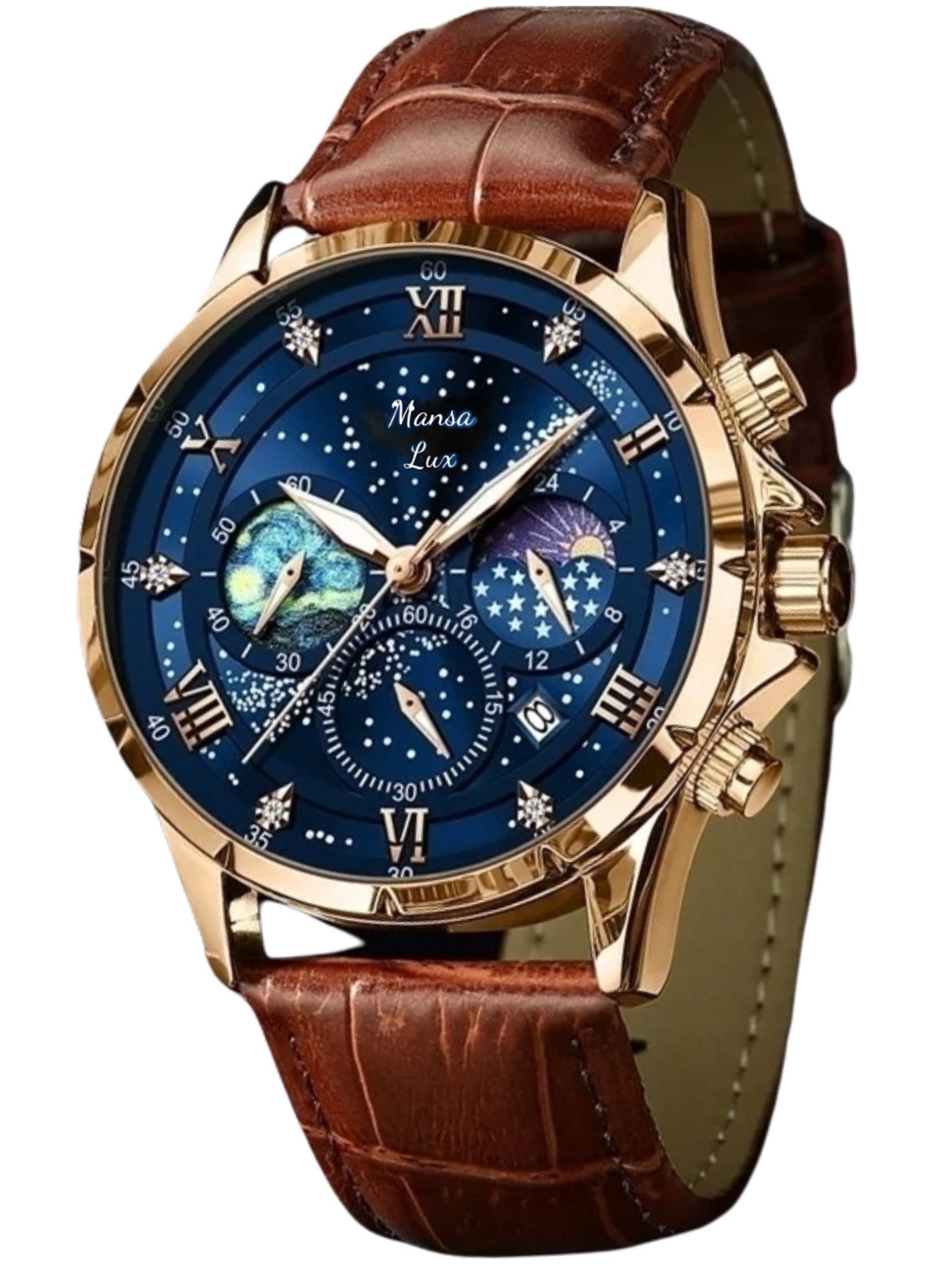 S&T Design Quarzuhr Herrenuhr Leder Braun günstig online kaufen