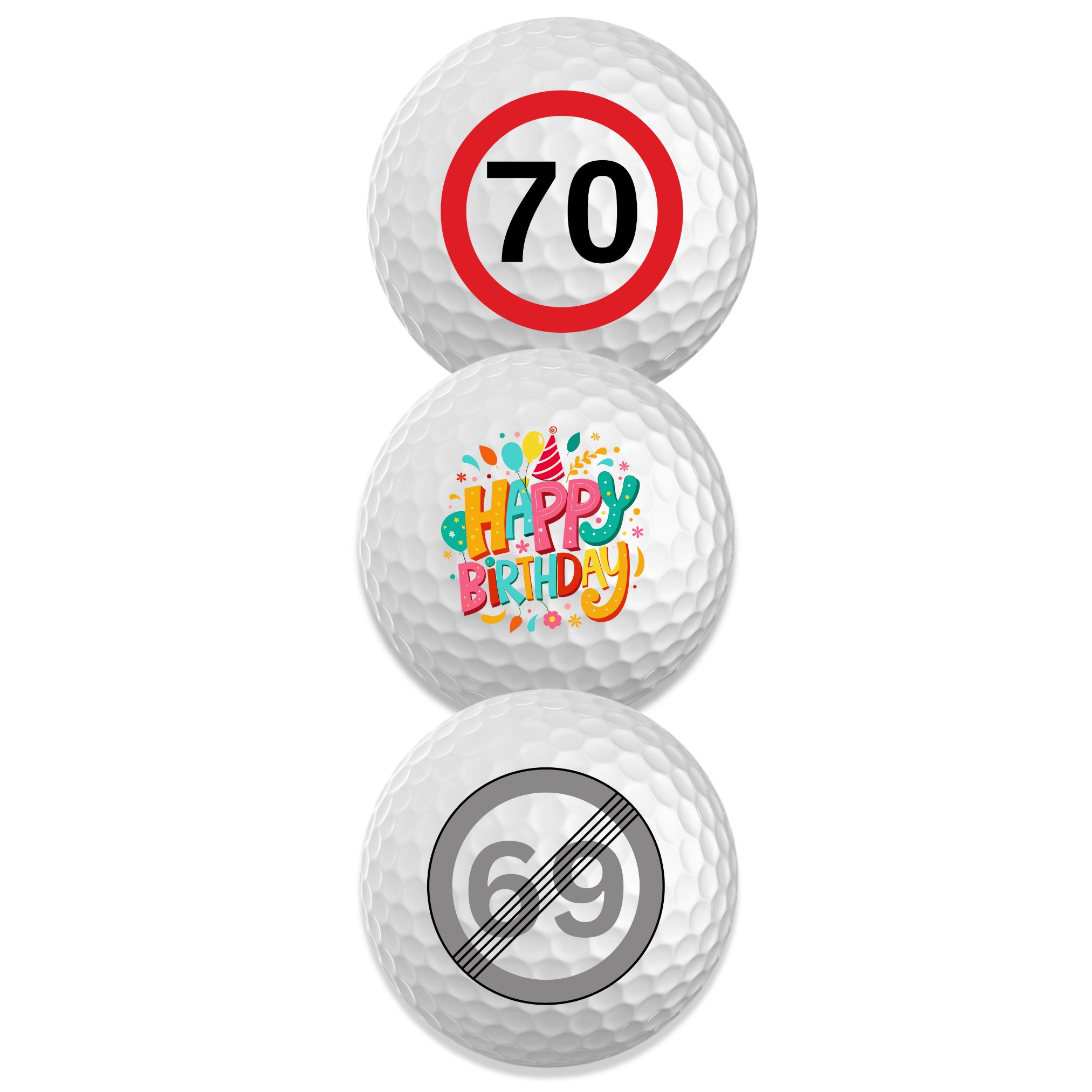 Titleist Golfball Trufeel 40., 50., 60. oder 70. Geburtstag "Happy Birthday" (1-St)