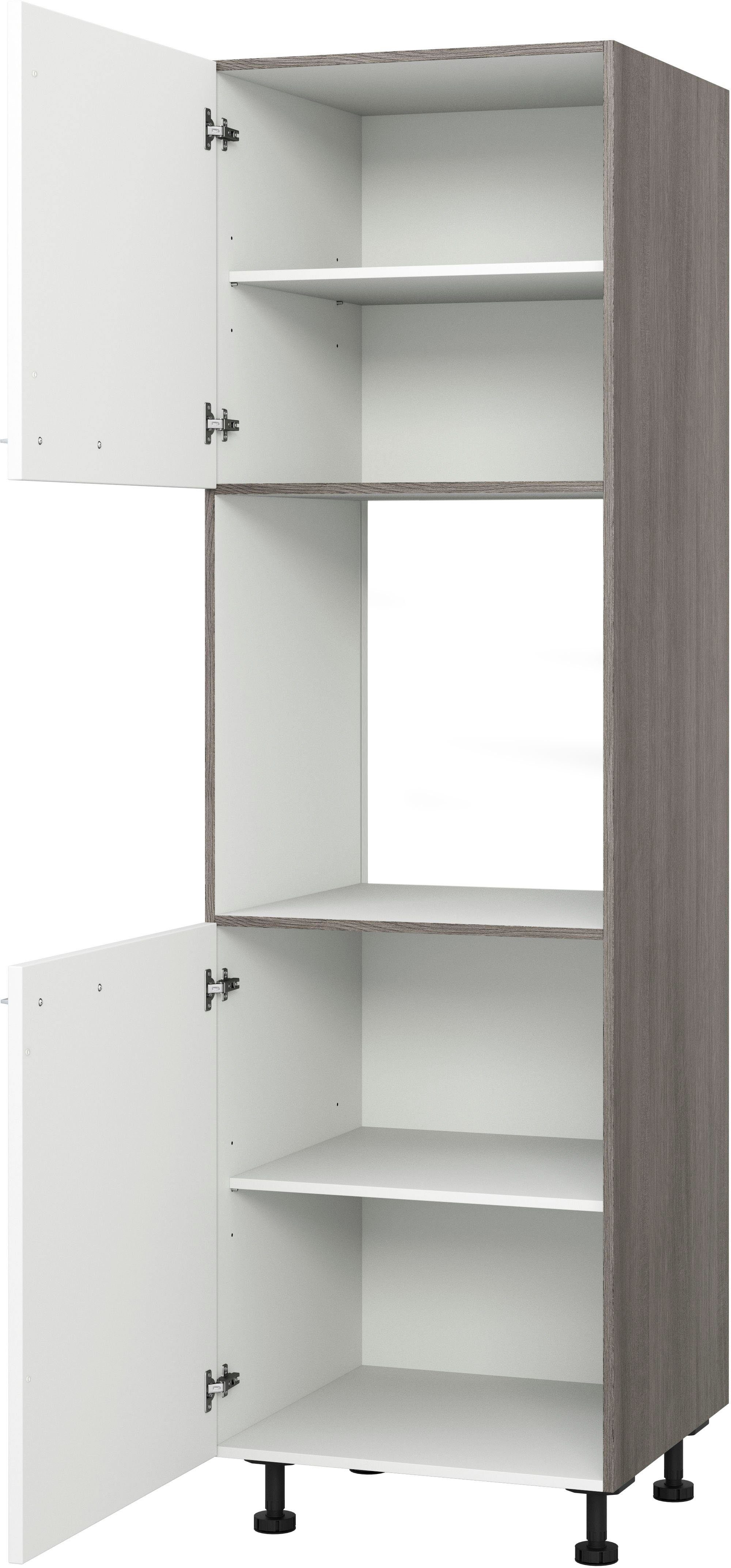 KOCHSTATION Backofenumbauschrank KS-Trea SB-195-3 mit zwei Türen und zwei Einlegeböden, Höhe 195 cm