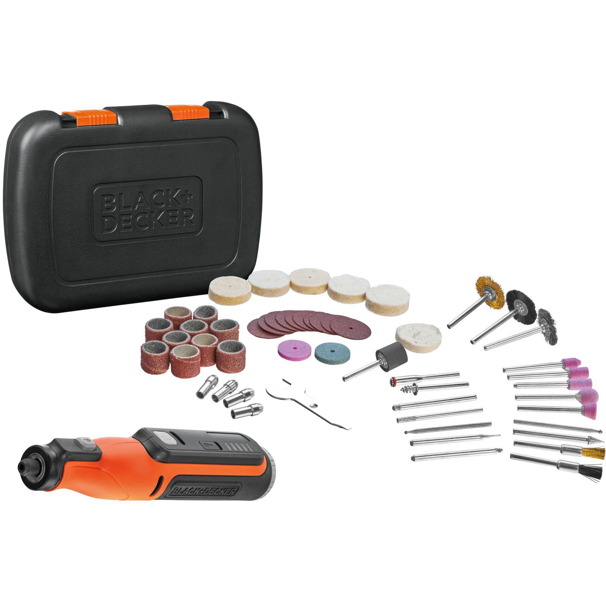 Black + Decker Akku-Multifunktionswerkzeug BLACK+DECKER Multifunktions-Werkzeug BCRT8IK-XJ, 52-teiliges Zubehör, im Koffer