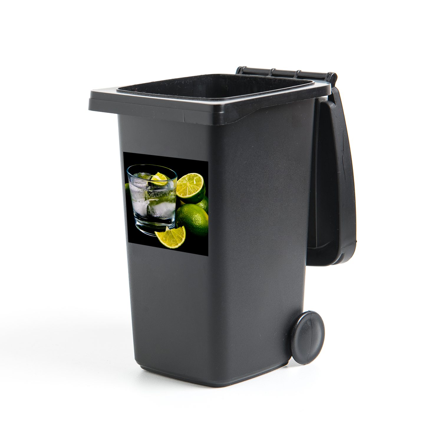 MuchoWow Wandsticker Glas Gin Tonic auf Eis, umgeben von Limetten (1 St ...