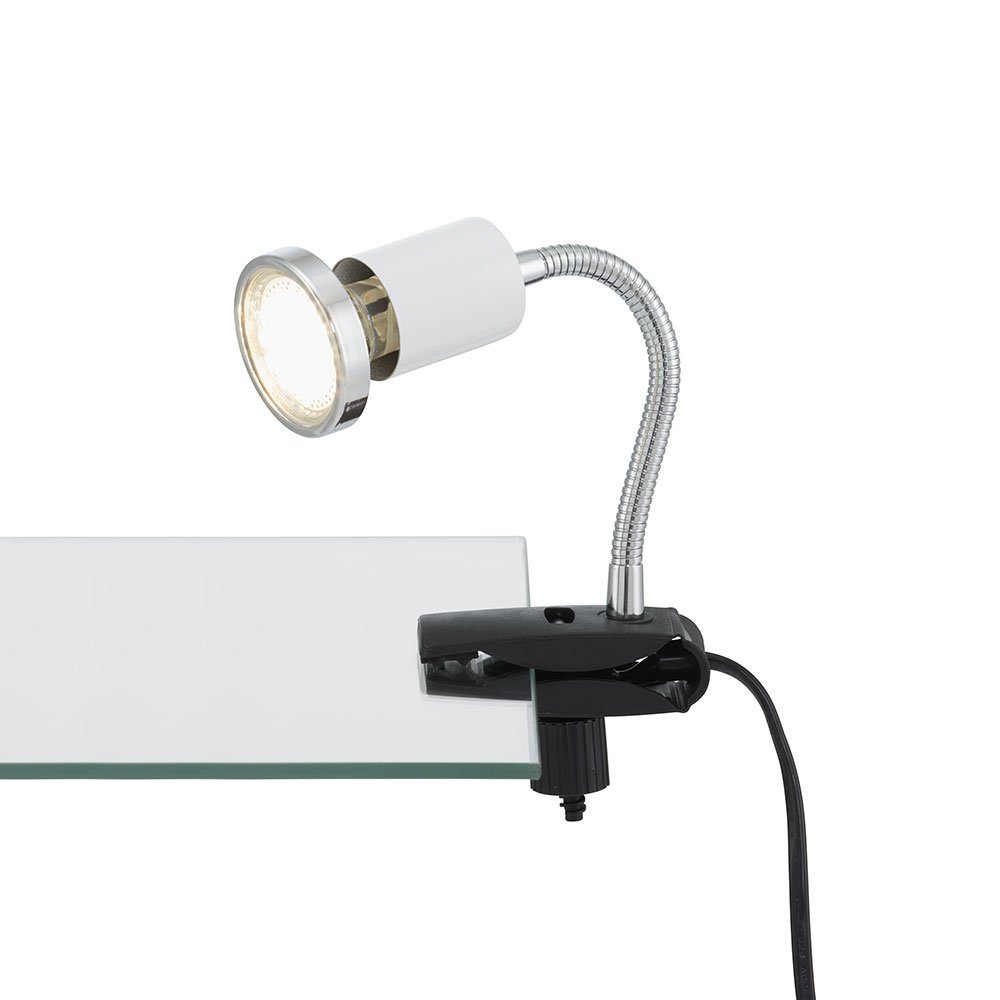 etc-shop LED Klemmleuchte, Leuchtmittel LED Stecker Klemmlampe mit Klemmleuchte Warmweiß, weiß inklusive, Klemmlampe