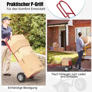 COSTWAY Sackkarre, mit Griff, Rädern & klappbarer Ladefläche, bis 300kg