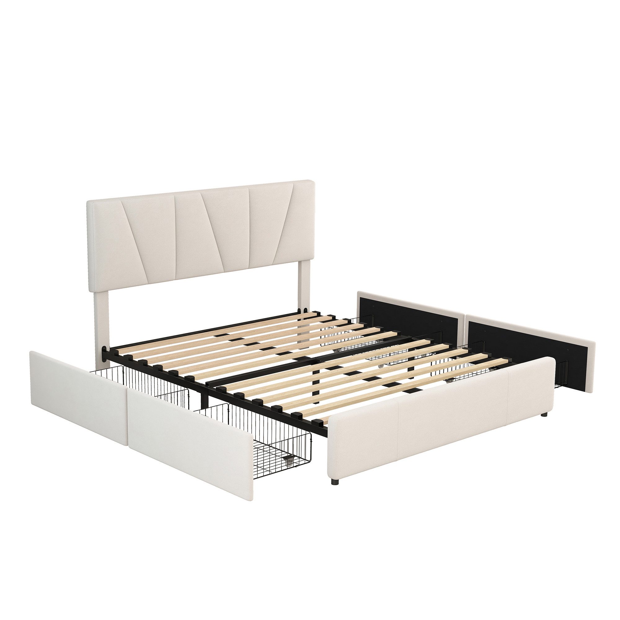 SOFTWEARY Polsterbett (Doppelbett mit Lattenrost und günstig online kaufen
