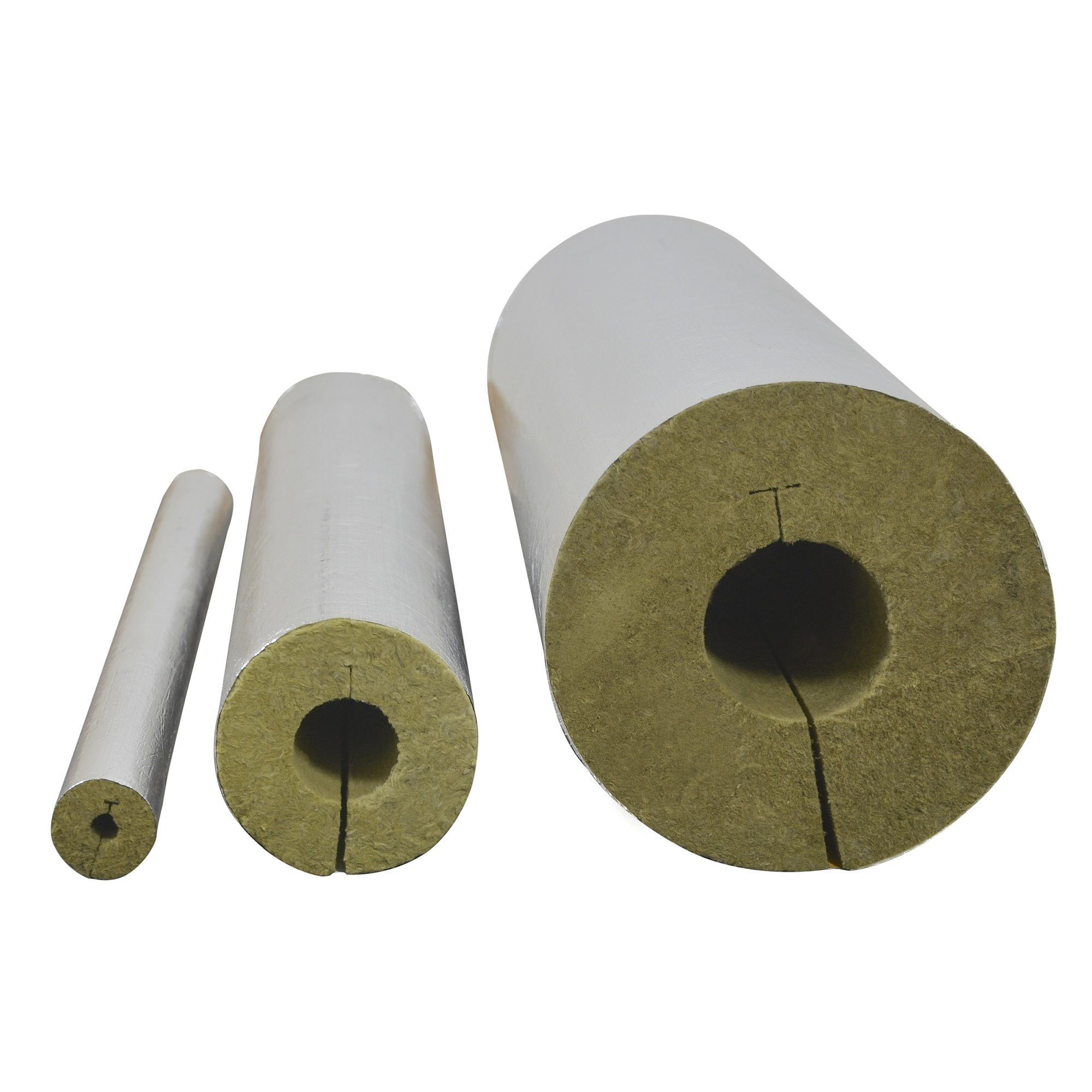 Scorprotect® Steinwolle Rohrschale Rohrisolierung Steinwolle alukaschiert 0.040 W/mK – Bild 4 von 5