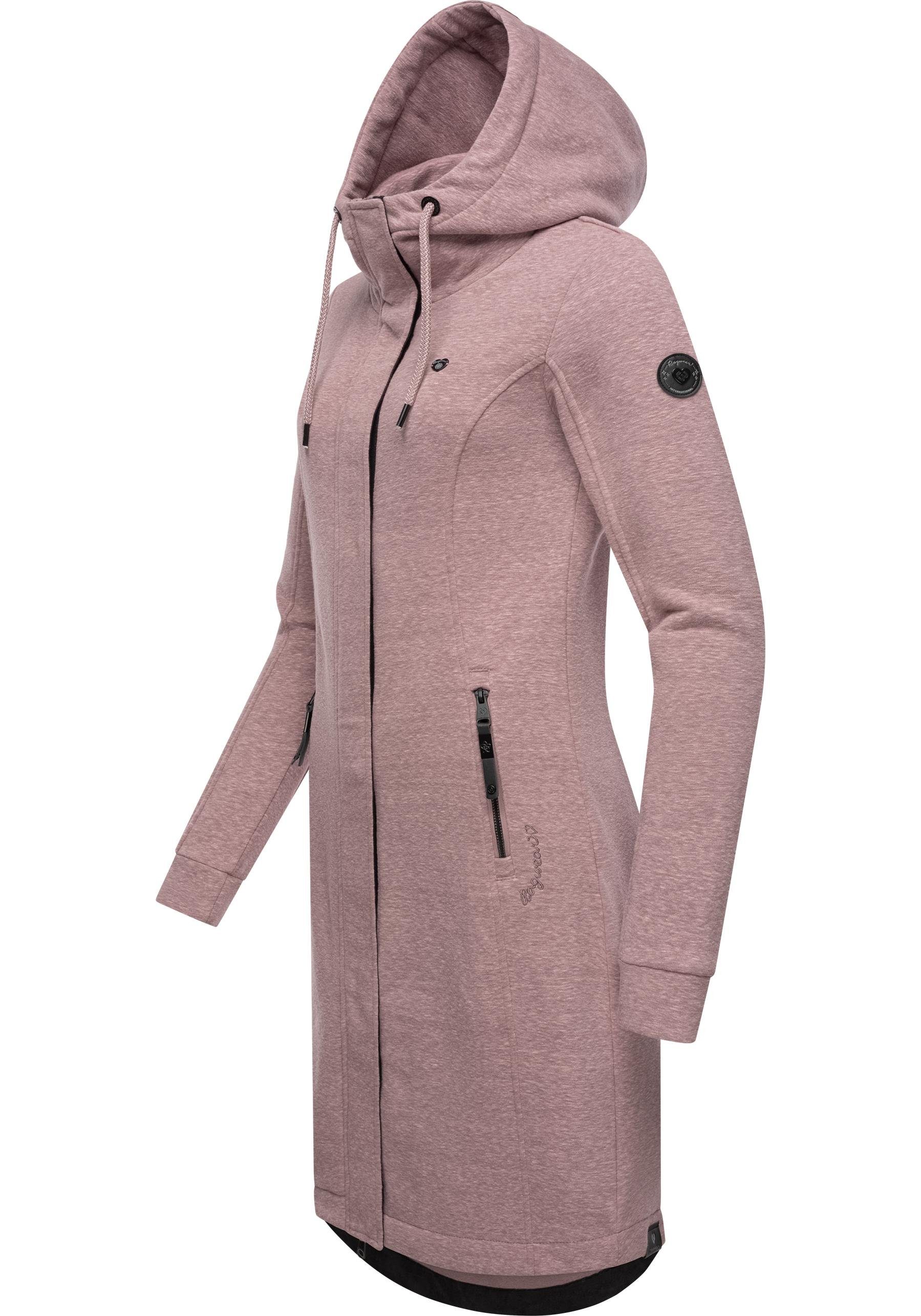 Ragwear Kurzmantel Letti Long Übergangsjacke aus Fleece mit Kapuze