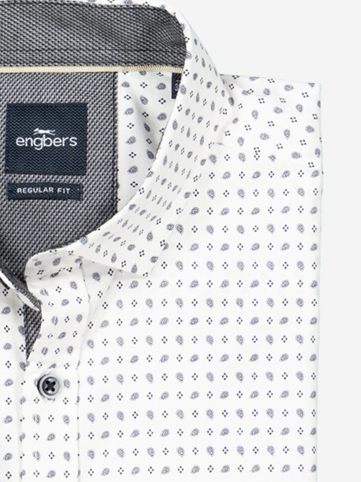 Engbers Langarmhemd engbers Herren Langarm-Hemd gemustert, Reinweiss günstig online kaufen