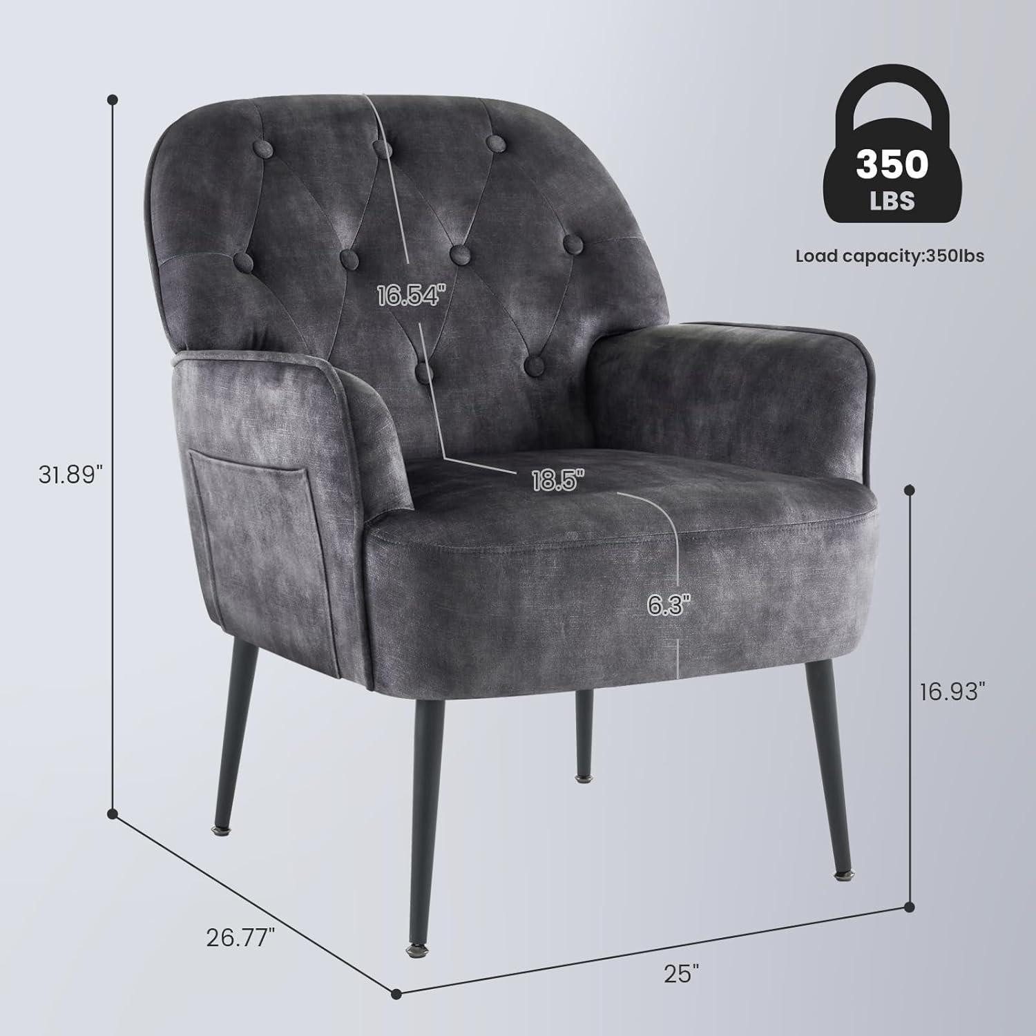 LuxusKollektion Cocktailsessel Sessel Cocktailsessel Lesesessel Samt Armlehnen Dreh Polster Grau