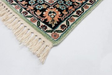 Teppich Kaschmir Seide Teppich handgeknüpft blau, morgenland, rechteckig, Höhe: 5 mm