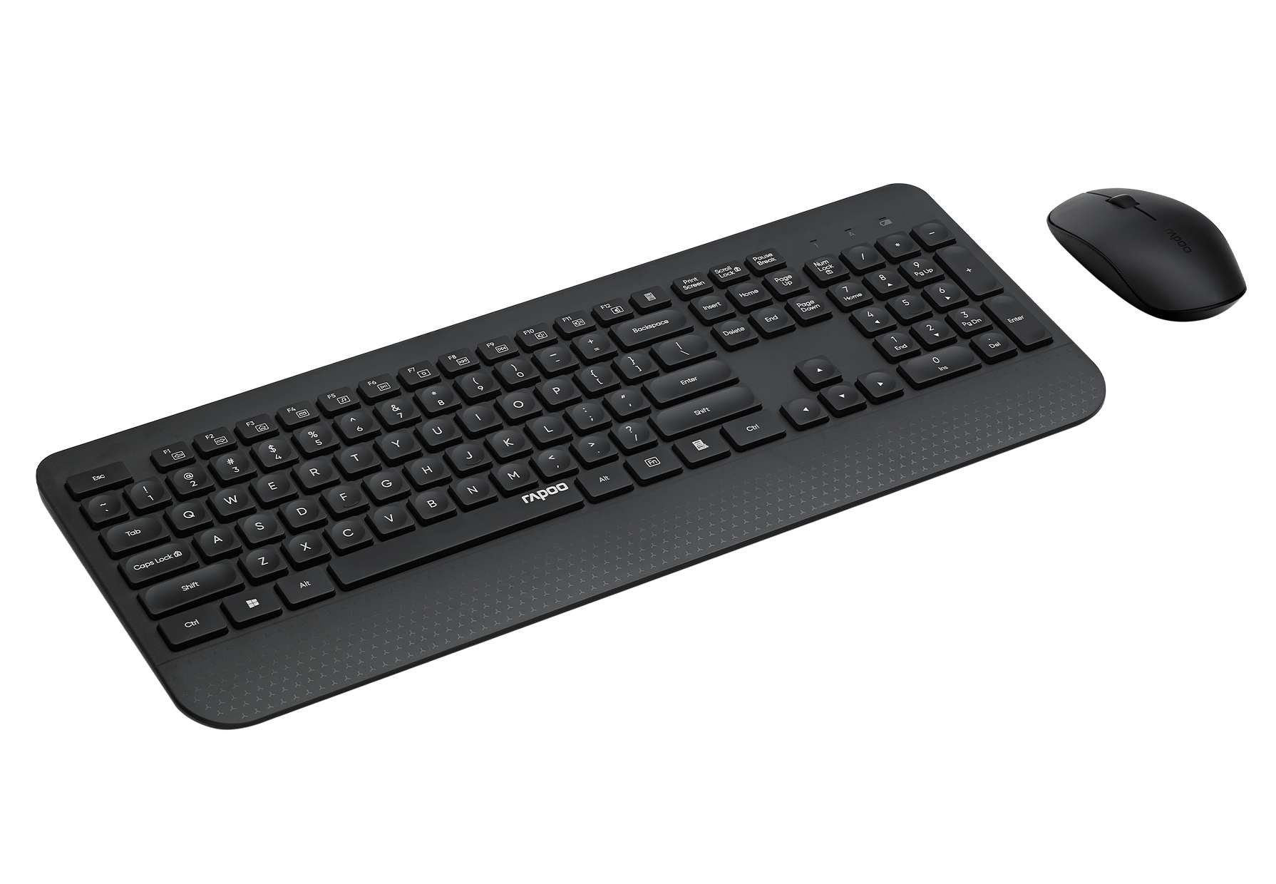 Rapoo X3500 kabelloses TastaturMausSet, 2.4 GHz, 1000 DPI, Schwarz