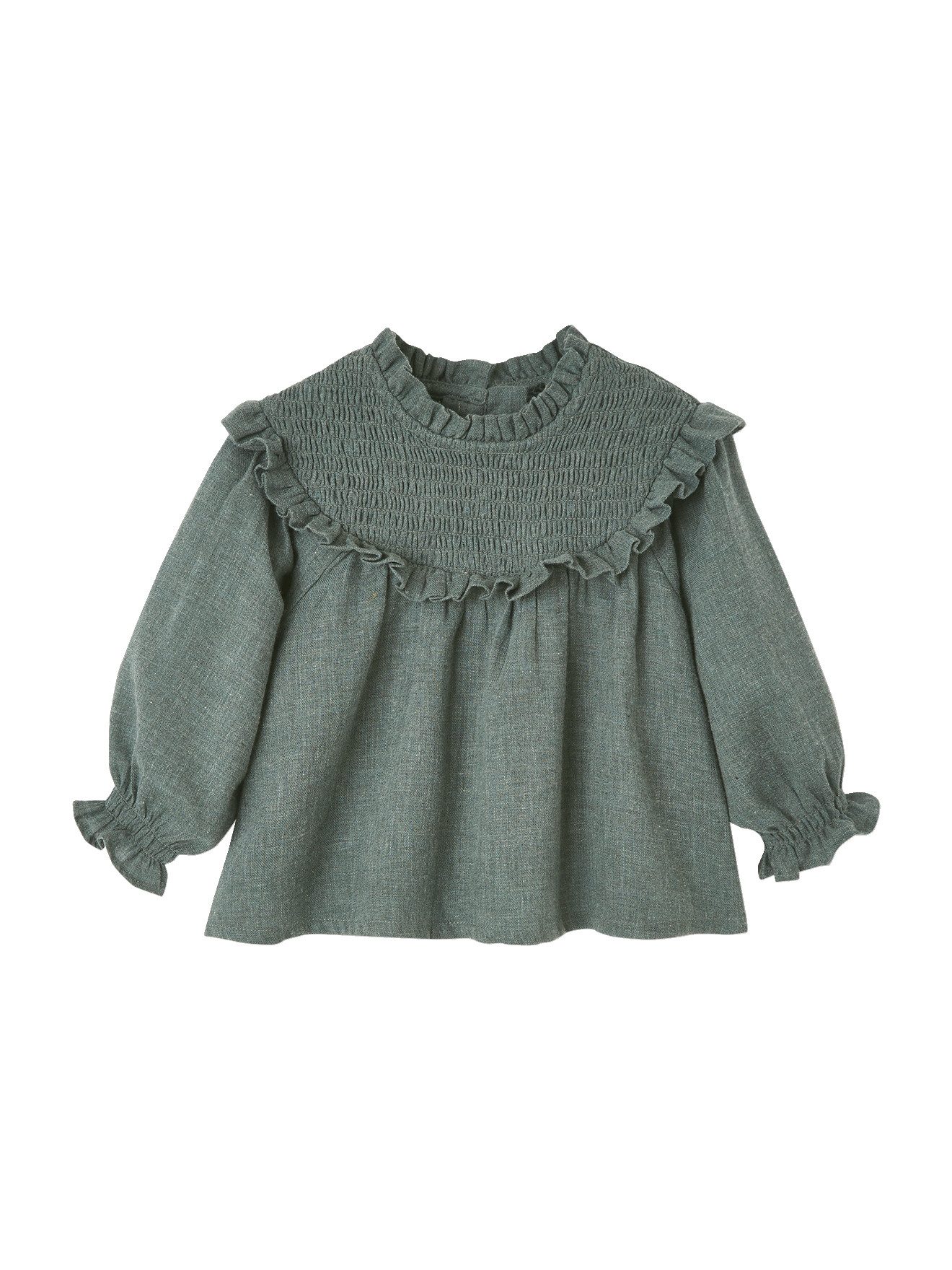 Langarmhemd Mädchen Baby-Set: Bluse gesmokt & Haarband