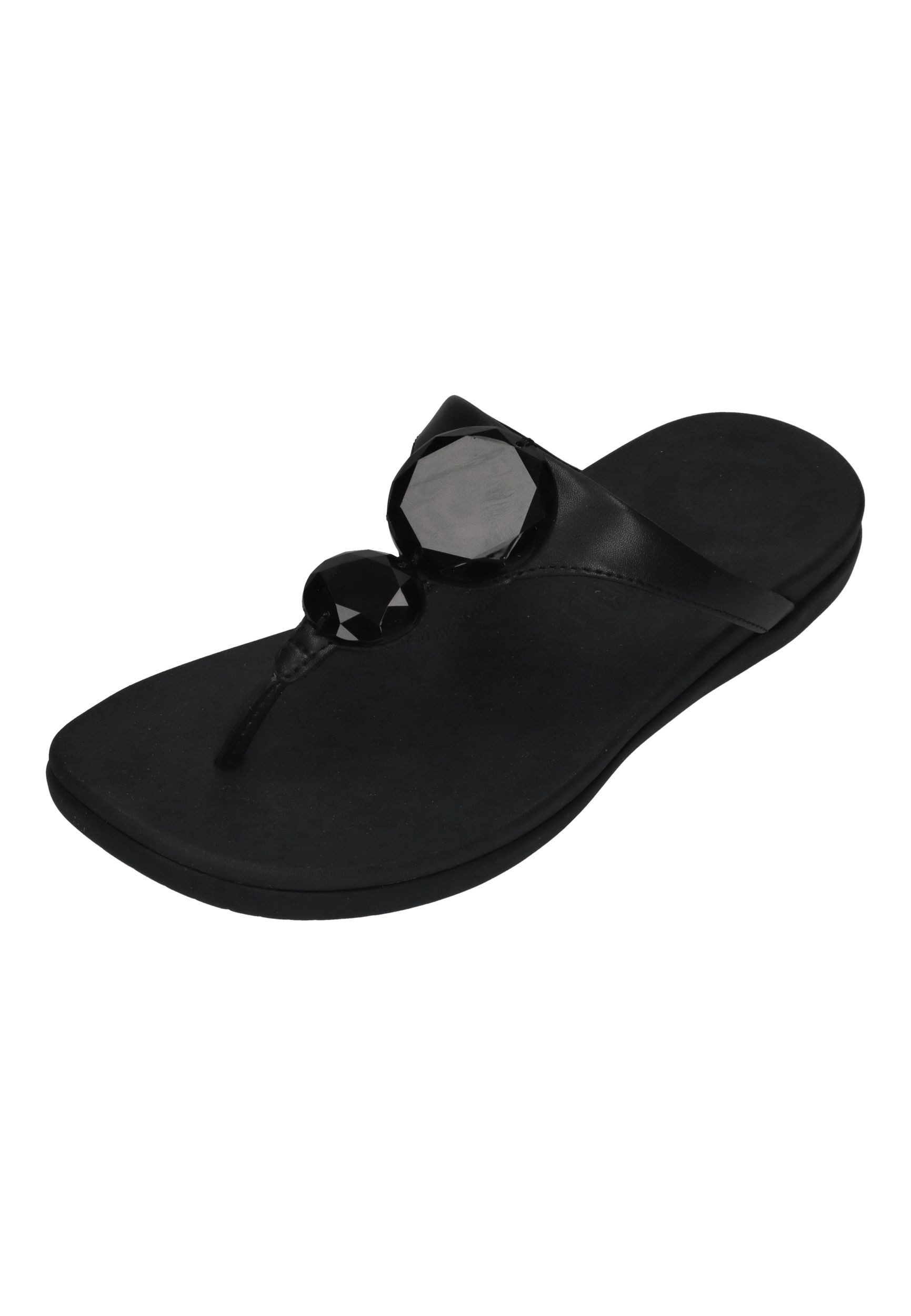 Fitflop SOLAY GLOSSY-DISC TOE-POST SANDALS Zehentrenner Black