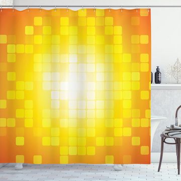 Abakuhaus Duschvorhang Moderner Digitaldruck mit 12 Haken auf Stoff Wasser Resistent Breite 175 cm, Höhe 180 cm, Gelb Retro-Pixel-Kunst-Quadrate