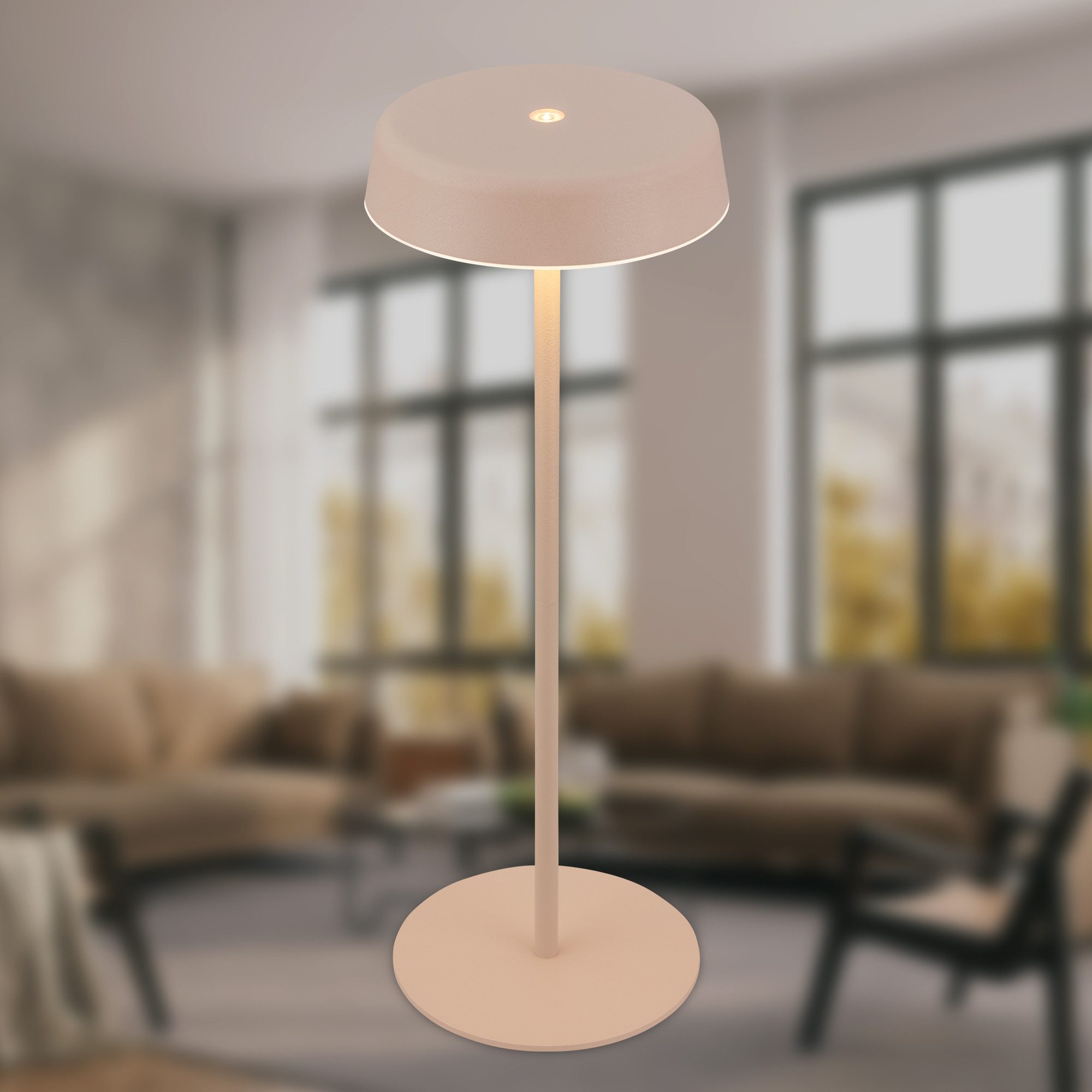 Briloner Leuchten LED Tischleuchte Kabellos Stufenlos dimmbar Touchfunktion Warmweiß, LED fest integriert