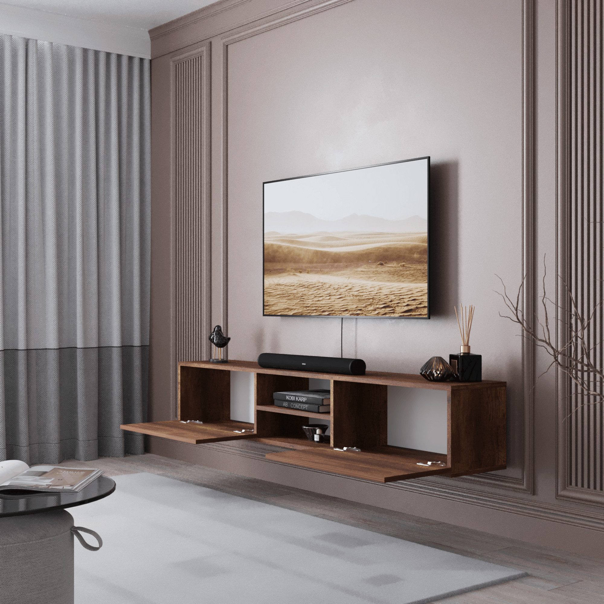 BDR Smart Home Art Lowboard Waco TV Lowboard 180 cm, 2 Türen Wandmontage Mo günstig online kaufen